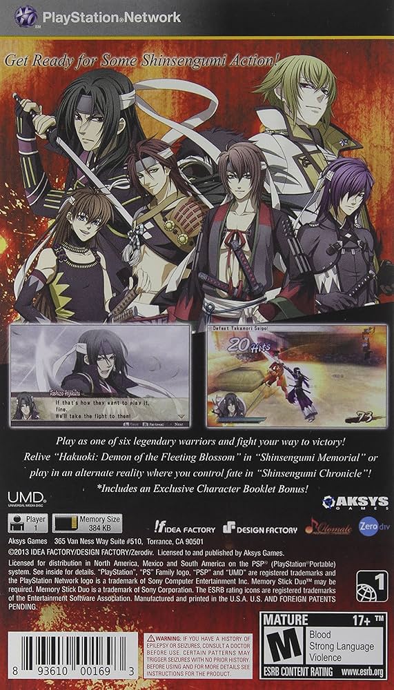 Amazon.com: Psp Hakuoki Warriors Of Shinsengumi